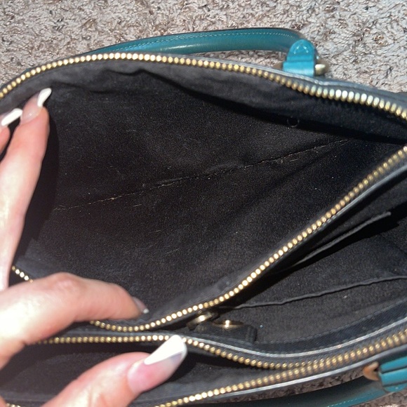 Coach Black and Teal Satchel - Picture 7 of 8